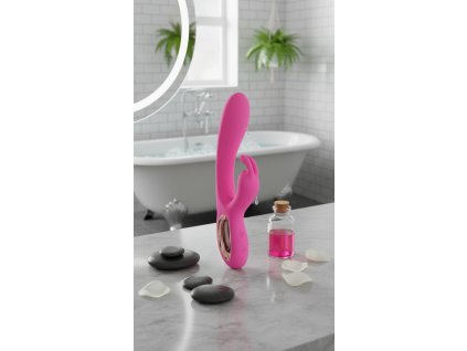 Růžový Bunny vibrátor s králičími oušky a silnou dvojitou vibrací pro ženy