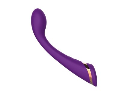Fialový G-spot vibrátor s ergonomickým tvarem pro stimulaci bodu G na bílém pozadí