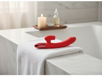 Vibrátor na bod G s jazýčkovou stimulací a funkcí zahřívání