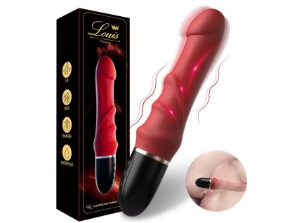 Vibrační realistické dildo ze silikonu s 10 vibračními režimy
