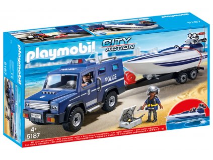 Policejní vůz s rychlostním člunem PLAYMOBIL® 5187