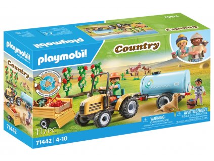 Traktor s přívěsem a nádrží na vodu PLAYMOBIL® 71442