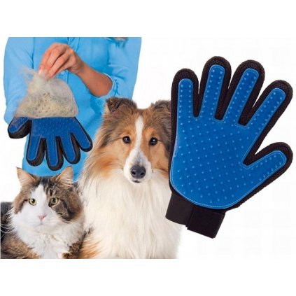 TrueTouch Masážní rukavice pro vyčesávaní zvířecí srsti