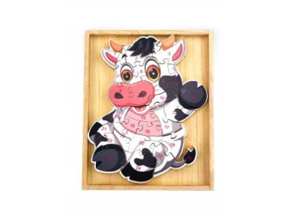 vzdelávacie puzzle krava