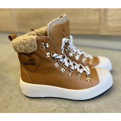 LOVE MOSCHINO DÁMSKÉ ZIMNÍ SNEAKERS HNĚDÉ