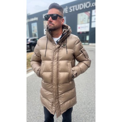 BLAUER PÁNSKÁ DLOUHÁ  ZIMNÍ BUNDA BÉŽOVÁ