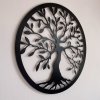 Strom života – kovová dekorace na zeď, černá, detail