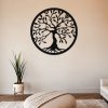 Strom života – kovová dekorace na zeď, černá, ložnice