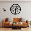 Strom života – kovová dekorace na zeď, černá, nad sedačkou v obýváku