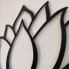 Lotosový květ - kovová dekorace na zeď, 60x50cm, černá, detail