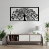 Strom života obraz – kovová dekorace na zeď, černá, nad komodou nebo stolkem v obýváku
