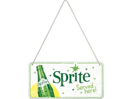 Plechová ceduľa závesná - Sprite 10x20cm