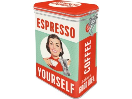 Plechová dóza s klipom - Espresso (Yourself)