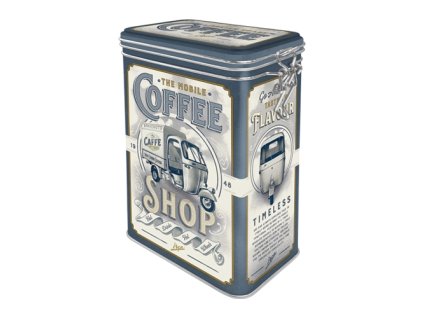 Plechová dóza s klipom - Coffee shop