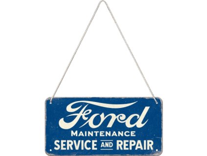 Plechová ceduľa závesná - Ford (service) 10x20cm