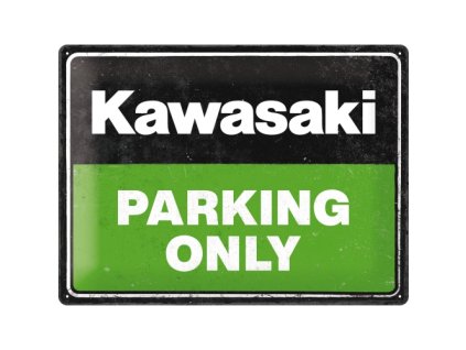 Plechová ceduľa- Kawasaki (Parking only) 30x40cm