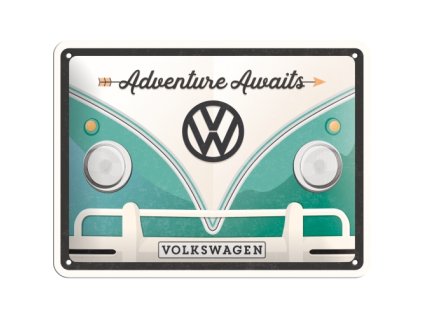 Plechová ceduľa - VW (Adventure Awaits) 15x20cm
