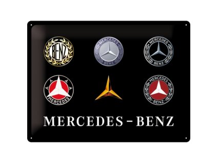 Plechová ceduľa - Mercedes-Benz (znaky) 30x40 cm