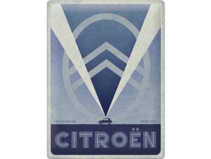 Plechová ceduľa - Citroen (modrá) 30x40 cm