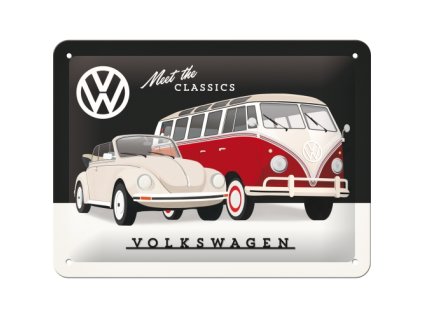 Plechová ceduľa - VW (meet the classics) 30x40 cm