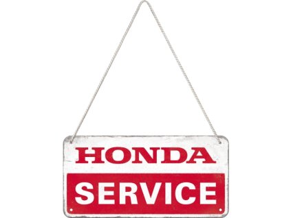Plechová ceduľa závesná - Honda (service) 10x20cm