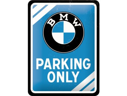 Plechová ceduľa - BMW (Parking only) 15x20cm