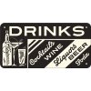 Plechová ceduľa závesná - Drinks 10x20cm