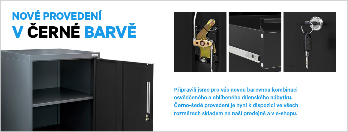 Černé šedé plechové skříně 1