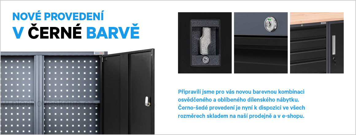 Černé šedé plechové skříně 2