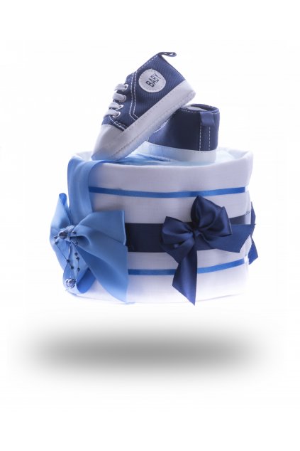 Jednopatrový plenkový dort mini modrý