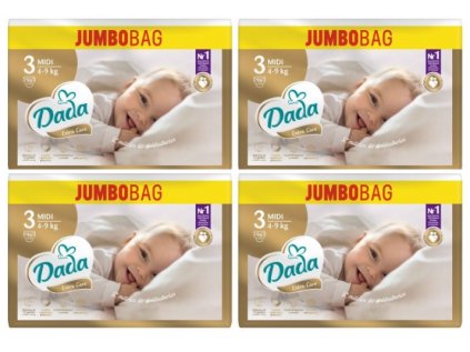 4x Dada JUMBOBAG Extra Care 3 Midi, 4-9 kg, 96 ks