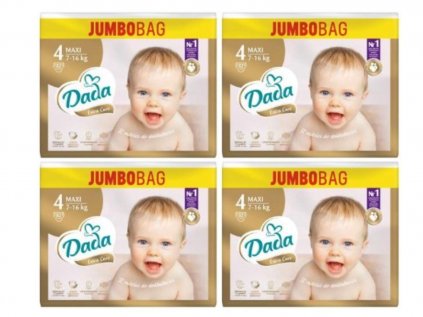 4x Dada JUMBOBAG Extra Care 4 Maxi, 7-16 kg, 82 ks