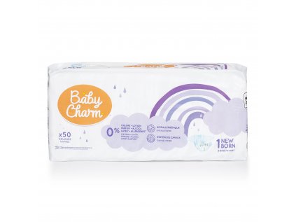 Baby Charm Super Dry Flex vel. 1 Newborn 2-5kg, 50 ks