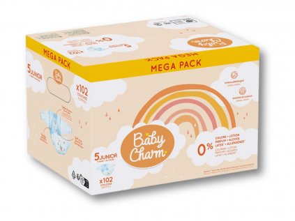 Baby Charm Super Dry Flex vel. 5 Junior, 11 - 16 kg, 102 ks