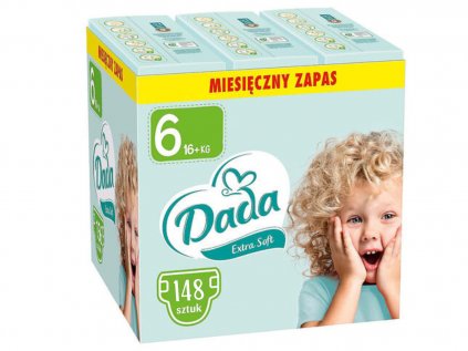 Měsíční balení plen - Dada Extra Soft 6 Extra Large, 16+ kg, 148 ks