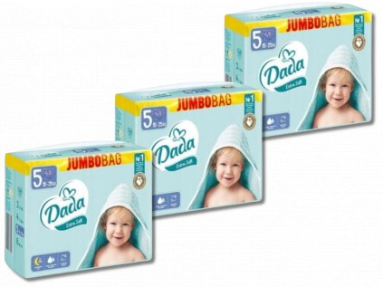 Plenky na měsíc - Dada JUMBOBAG Extra Soft 5 Junior, 15-25 kg, 204 ks