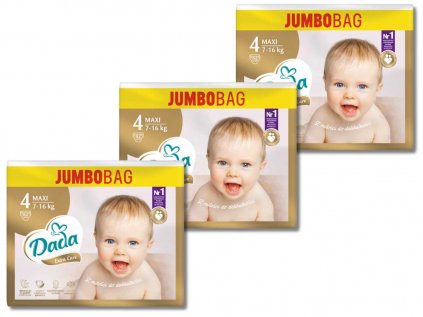 Plenky na měsíc - Dada JUMBOBAG Extra Care 4 Maxi, 7-16 kg, 246 ks