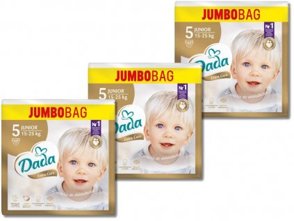 Plenky na měsíc - Dada JUMBOBAG Extra Care 5 Junior, 15-25 kg, 204 ks