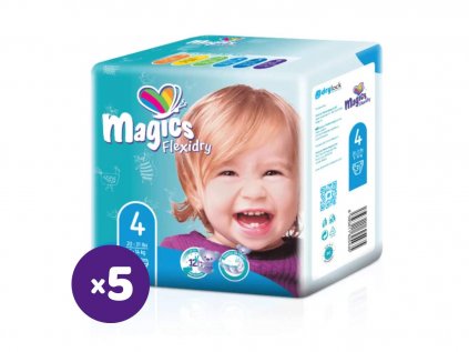 Měsíční balení plen - Magics Flexidry 4 Maxi, 9-14 kg, 155 ks