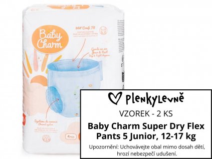 Vzorek plen - Baby Charm Super Dry Flex Pants 5 Junior, 12-17 kg, 2 ks  (2 ks)