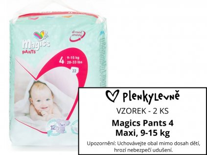 Vzorek plen - Magics Pants 4 Maxi, 9-15 kg, 2 ks  (2 ks)
