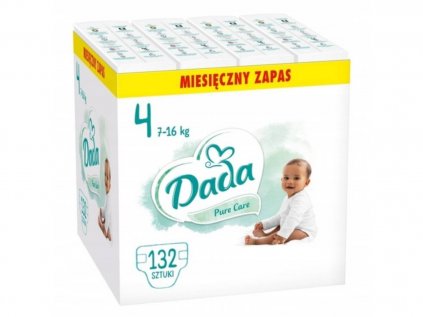 Měsíční balení - Dada Pure Care 4 Maxi, 7-16 kg, 132 ks