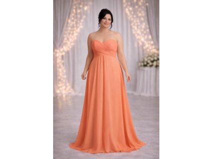 jednoduche oranzove spolecenske plesove saty abi