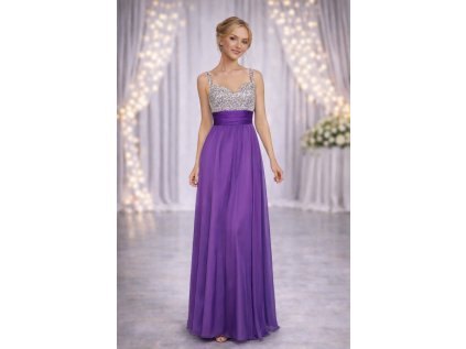 luxusní fialové společenské plesové šaty Bella