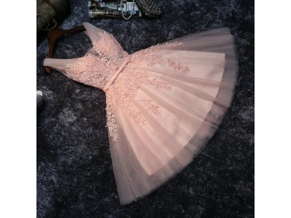 Elegant Pearl Pink Prom Dresses 2020 Sexy Prom Dress Short V Neck Appliques Beading Lace Up.jpg Q90.jpg .webp