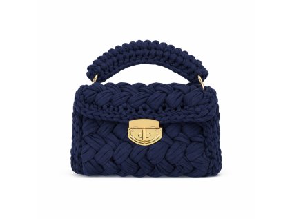 tmavě modrá háčkovaná společenská kabelka