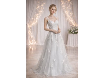 Annie dlouhé šedé plesové šaty