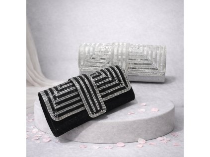 luxusní společenská kabelka se stříbrným zdobením