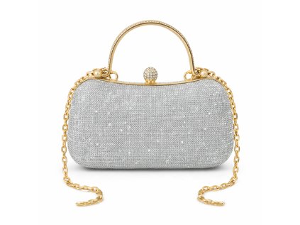 elegantní stříbrná společenská kabelka Gossip s rukojení