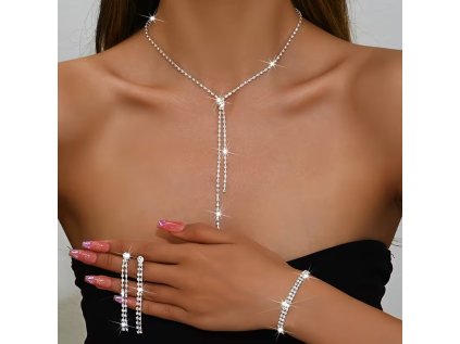 štrasová souprva stříbrná Gonnie